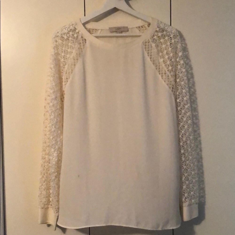 Loft Cream Lace Blouse